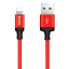 Usb Кабель-зарядка Lightning Hoco X14 Times speed 2A 1м в тканевой оплетке красно-черный