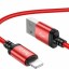 Usb Кабель-зарядка Lightning Hoco X14 Times speed 2A 1м в тканевой оплетке красно-черный