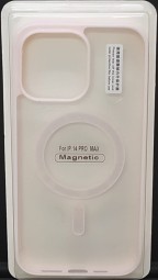Накладка для i-Phone 14 Pro Max 6.7" Magsafe силикон прозрачный бока розовая