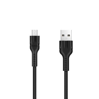 Usb Кабель-зарядка Micro Hoco U31 Benay 2.4A 1м в тканевой оплётке чёрный