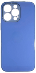 Чехол-накладка для i-Phone 14 Pro Max силикон (стеклянная крышка) лаванда