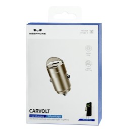 Автомобильное заряд. устр. Keephone Carvolt 2C 36W золотой