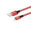 Usb Кабель-зарядка Lightning Hoco X14 Times speed 2A 2м в тканевой оплетке красный