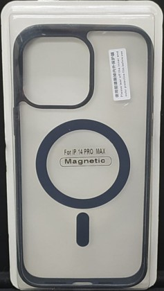 Накладка для i-Phone 14 Pro Max 6.7" Magsafe силикон прозрачный бока черная