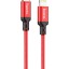 Usb Кабель-зарядка Type-C на Lightning Hoco X14 Double 3A 20W 3м в тканевой оплетке красный