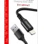Usb Кабель-зарядка Lightning Borofone BX54 Ultra bright 2.4A 1м в тканевой оплетке черный
