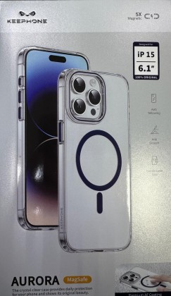 Накладка для i-Phone 15 Keephone Aurora Magsafe синий