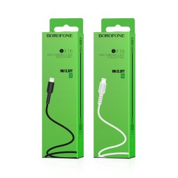 Usb Кабель-зарядка Lightning Borofone BX16 Easy 2.4A 1м силиконовый чёрный