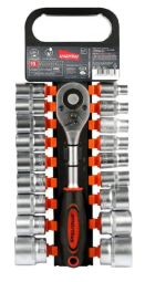 Набор головок с трещоткой 19 предметов, 1/2", 8-32 мм, 24 зуба, CR-V, Smartbuy Tools/12