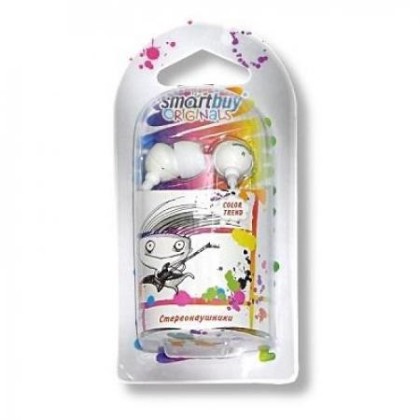 Стереонаушники внутриканальные SmartBuy® COLOR TREND SBE-1200 1.2м белый