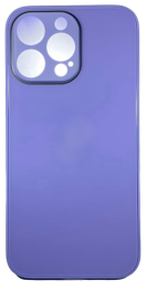 Чехол-накладка для i-Phone 14 Pro силикон (стеклянная крышка) светло-фиолетовая