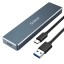 Внешний корпус для M2 NVMe/NGFF (SATA) Orico PVM2F-C3 USB-C3.1 серебристый