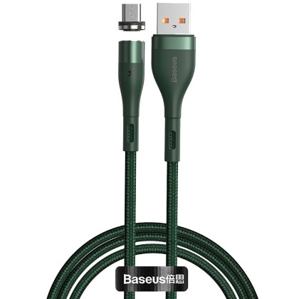 Usb Кабель-зарядка Micro Baseus Zinc Magnetic 2.1A 1м (CAMXC-K06) зелёный