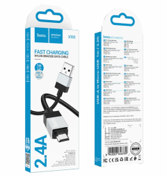 Usb Кабель-зарядка Micro Hoco X110 2.4A 1м силиконовый черный
