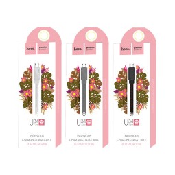 Usb Кабель-зарядка Micro Hoco U34 Ingenious 2.4A 1.2м плоский силиконовый чёрный