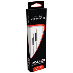 Аудиокабель AUX 3.5мм Walker A730 1м в металлической оплетке красный