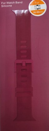 Сменный браслет силиконовый для Apple Watch 38mm с застежкой в коробке малиновый