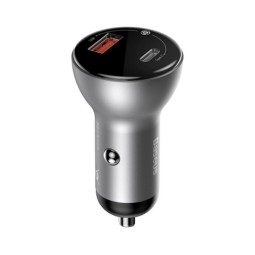 Автомобильное заряд. устр. Baseus Digital Display 1USB+1С 45W (CCBX-C0S) белое