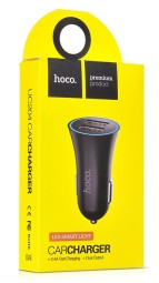 Автомобильное заряд. устр. Hoco 2.4A UC204 2 in 1 черное с шнуром