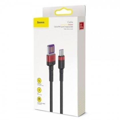 Usb Кабель-зарядка TYPE-C Baseus Cafule 5A 40W 1м (CATKLF-P91) чёрно-красный