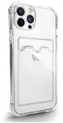 Чехол-накладка силикон с карманом под карту  i-Phone 11 Pro 5.8" прозрачная