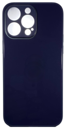 Чехол-накладка для i-Phone 14 Pro силикон (стеклянная крышка) фиолетовая