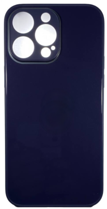 Чехол-накладка для i-Phone 14 Pro силикон (стеклянная крышка) фиолетовая