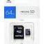 micro SDXC карта памяти Smartbuy 64GB Class 10 LE (с адаптером SD)