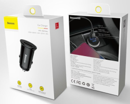 Автомобильное заряд. устр. Baseus Circular Plastic 1USB/1C 30W (CCALL-YS01) черное