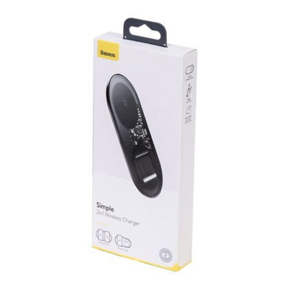 Беспроводное зарядное устройство Baseus Simple 2in1 для Phone+Watch TZWXJK-B01 черное