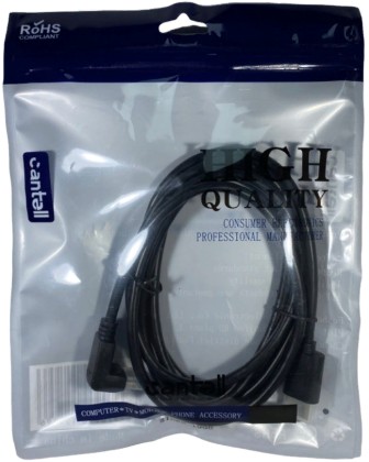 Кабель HDMI - HDMI v1.4 Cantell 1.8м угловой черный