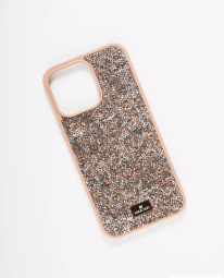 Накладка для i-Phone 15 Pro Max 6.7" Swarovski розовое золото