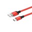 Usb Кабель-зарядка Type-C Hoco X14 Times speed 2.4A 1м в тканевой оплетке красный