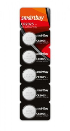 Литиевый элемент питания Smartbuy CR2025/5B (100/4000) SBBL-2025-5B