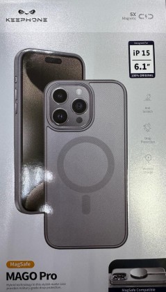Накладка для i-Phone 15 Keephone Mago Pro Magsafe серый