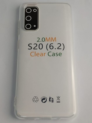 Чехол-накладка силикон 2.0мм Samsung Galaxy S20 прозрачный