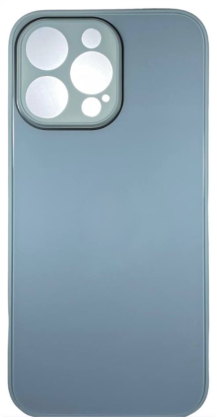 Чехол-накладка для i-Phone 14 Pro силикон (стеклянная крышка) светло-серая