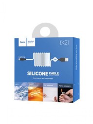 Usb Кабель-зарядка Lightning Hoco X21 Silicone 2A 1м мягкий силиконовый белый
