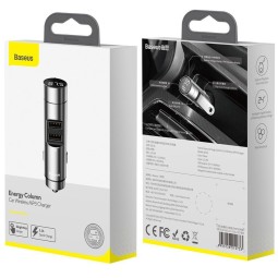Автомобильное заряд. устр. Baseus Energy Car Wireless 2USB 3.1A Wireless 5.0 CCNLZ-0G серое