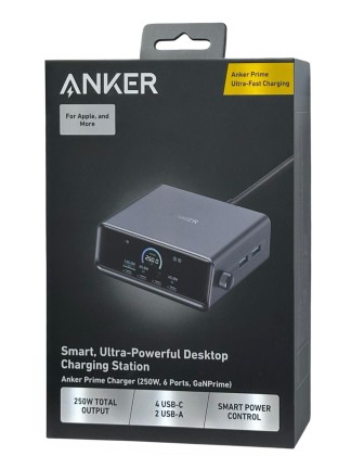 Док станция Anker 250W Charging Base 2USB/4C (A2345641) черная