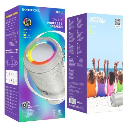 Bluetooth колонка Borofone BR13 BT5.0/1200mAh/4ч/10Вт/TF/AUX серая
