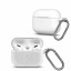 Силиконовый чехол для AirPods Pro 2 c карабином белый