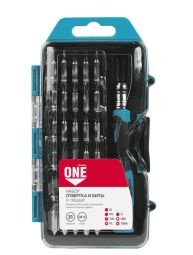 Отвертка с набором бит (насадок) 31 предмет, отвертка, 30 бит, CR-V, Smartbuy One Tools/40