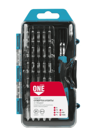 Отвертка с набором бит (насадок) 31 предмет, отвертка, 30 бит, CR-V, Smartbuy One Tools/40
