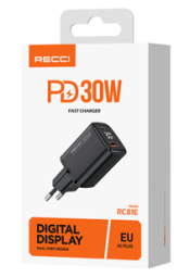 Сетевое зар. устр. Recci RC81E 2C 20W черное