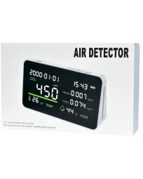 Настольные часы с метеостанцией (температура/влажность/уровень CO2) Air Detector HD05 белые