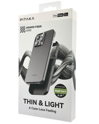Накладка для i-Phone 15 Pro 6.1" Pitaka Magez Case 4 Aramid Fiber 600D черно-серый