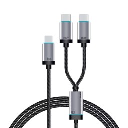 Usb Кабель-зарядка Type-C на 2Type-C Cuktech C2C515 5A 100W 1.35м черный