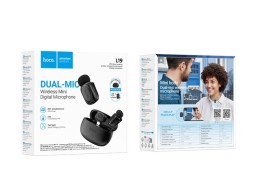 Беспроводной микрофон Hoco L19 петличка/Lightning/Type-C черный