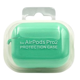 Силиконовый чехол для AirPods Pro 2 c карабином светло-бирюзовый